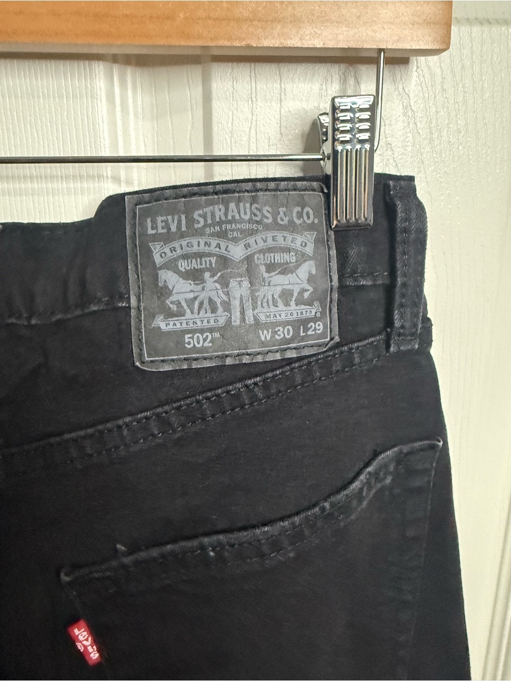 Levi's 502 Taper Jeans Men's Native Cali Black Stretch Waist 30 - Picture 2 of 3